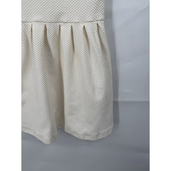 GANNI Scoop Neck Mini Dress Women Small Ivory Textured Minimalist Granolagirl - Picture 8 of 9
